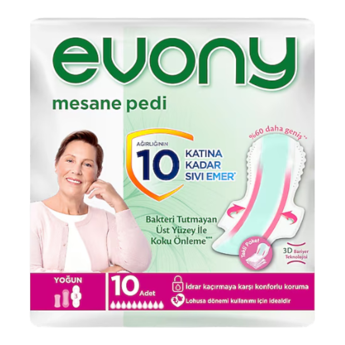 Evony Yoğun Mesane Pedi  10 Adet