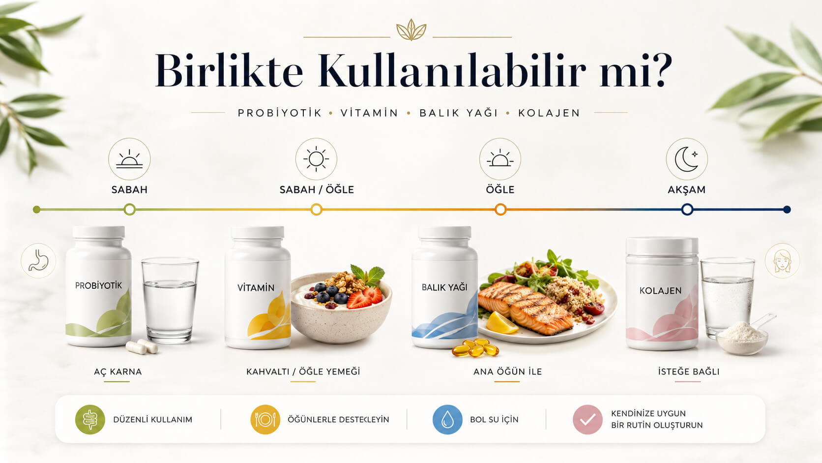 Günlük Takviye Rehberi: Vitamin, Balık Yağı ve Probiyotik Birlikte Kullanılır mı?