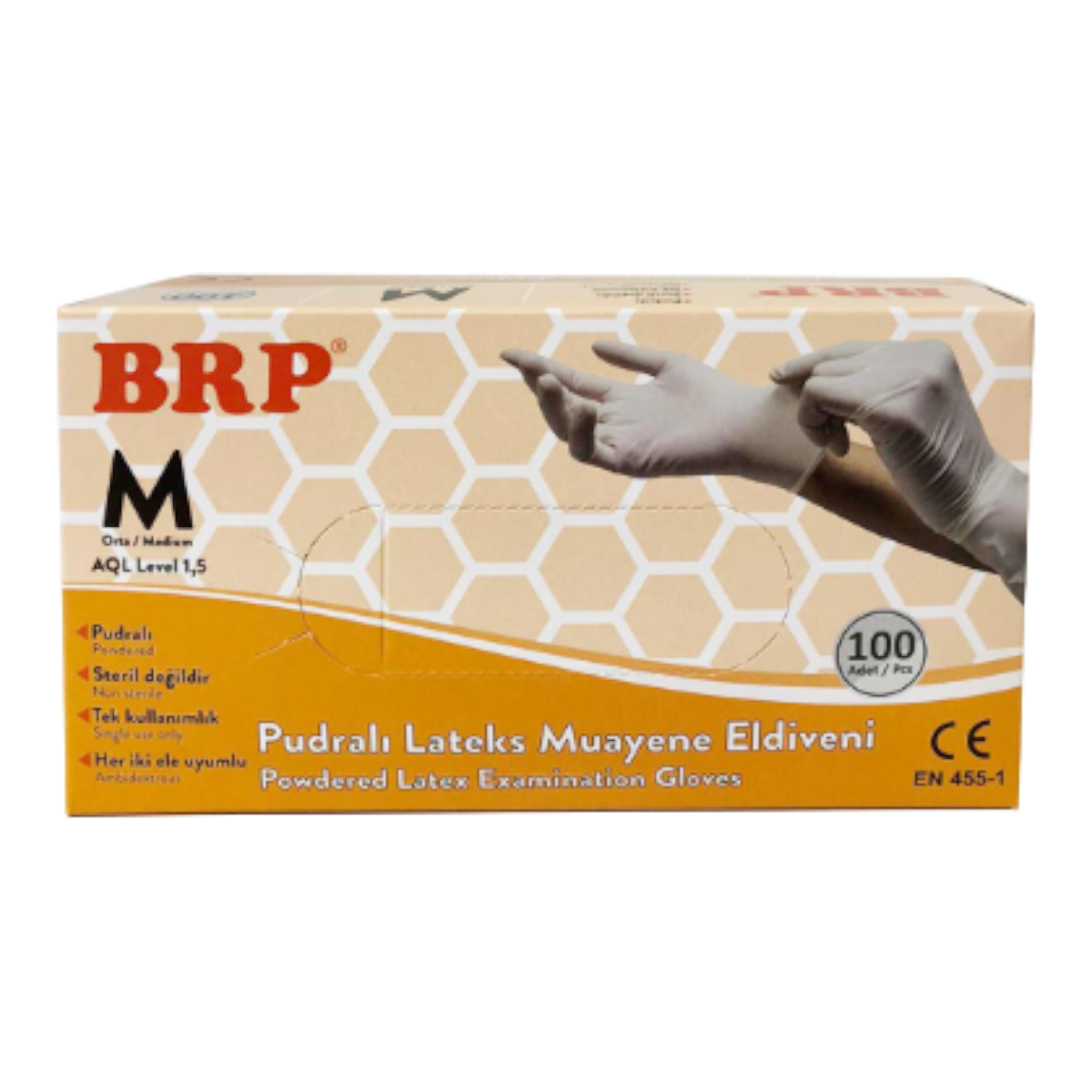 Brp  PudraliI Eldiven 100 Lü M Beden