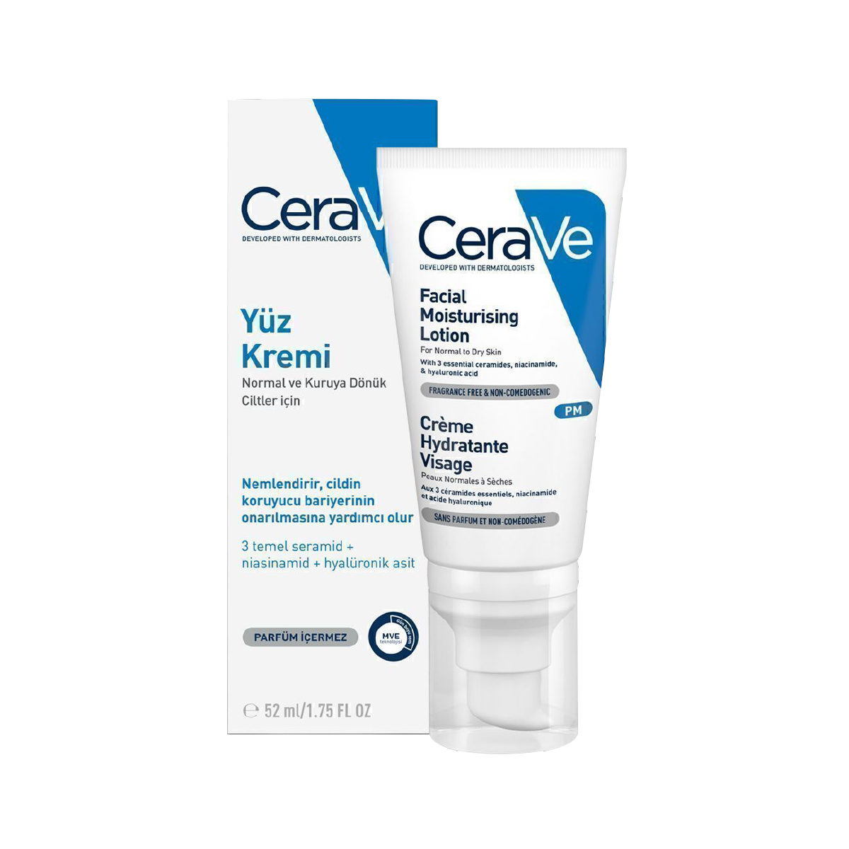 Cerave Normal Ve Kuruya Dönük Ciltler İçin Yüz Kremi 52 Ml
