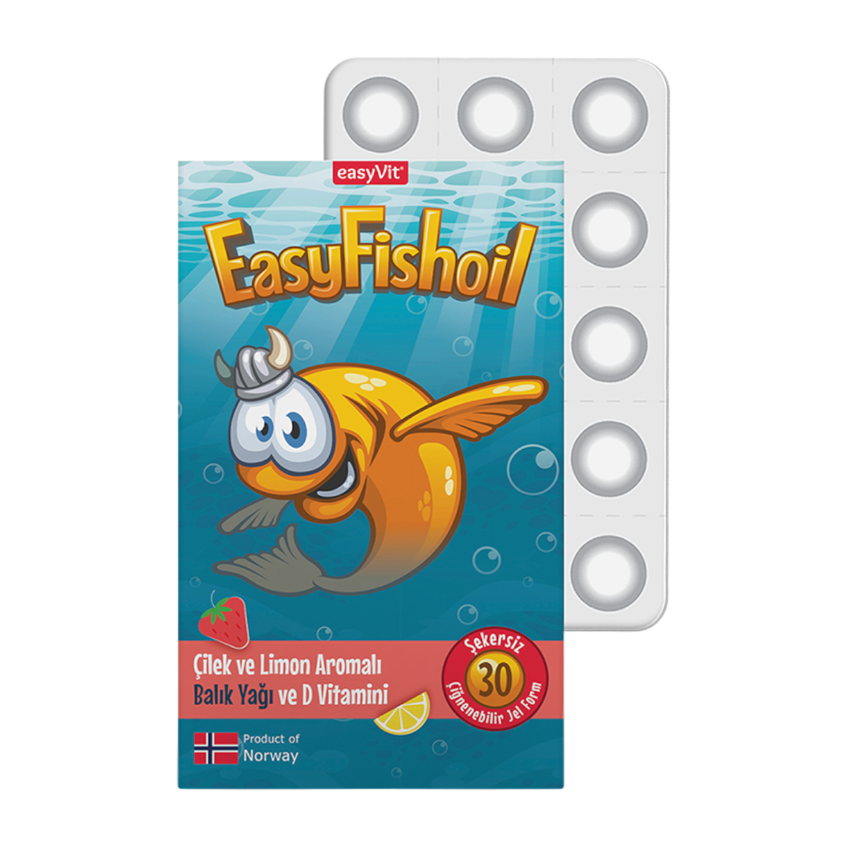 Easyfishoil Çilek Ve Limon Aromali Balik Yaği 30 Adet