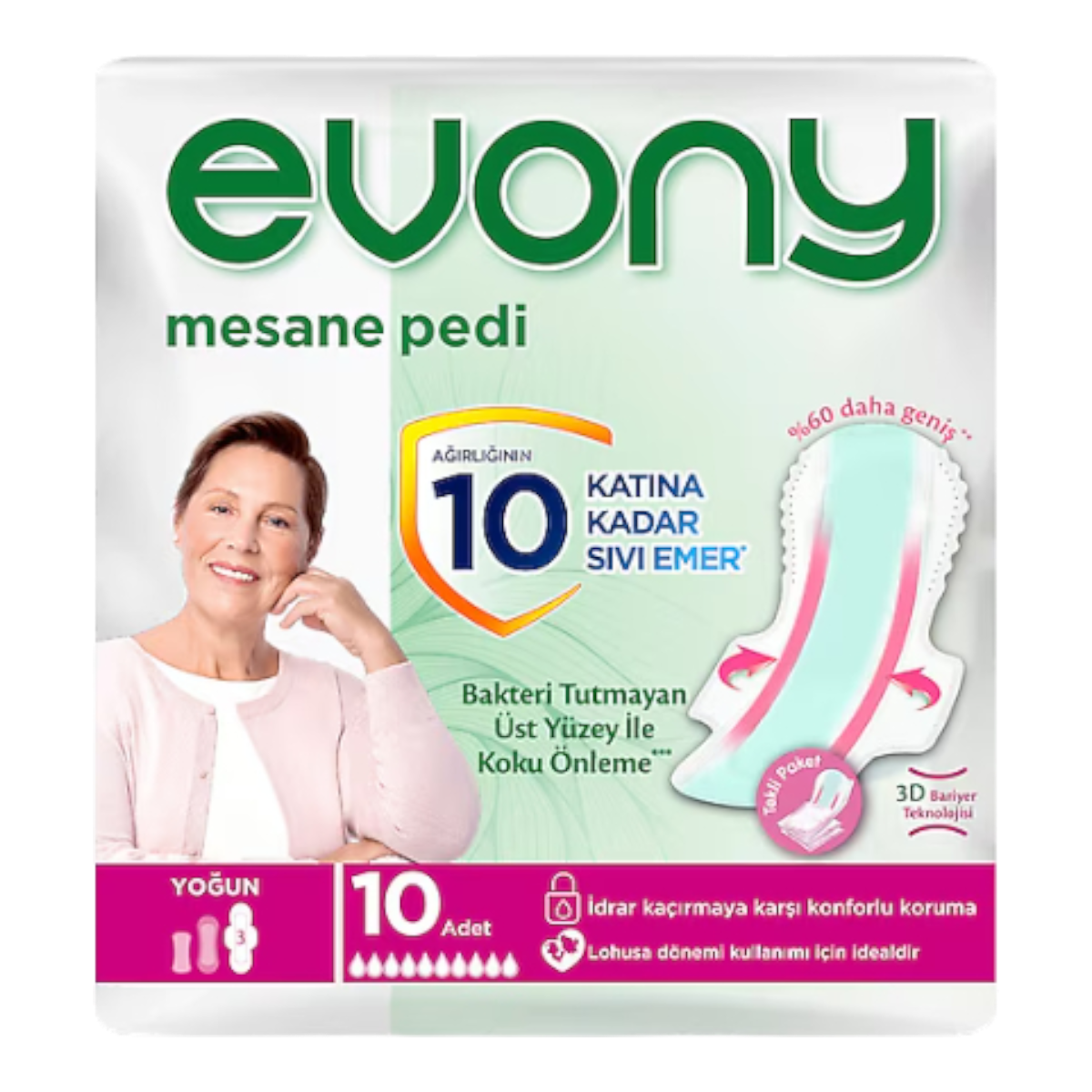 Evony Yoğun Mesane Pedi  10 Adet