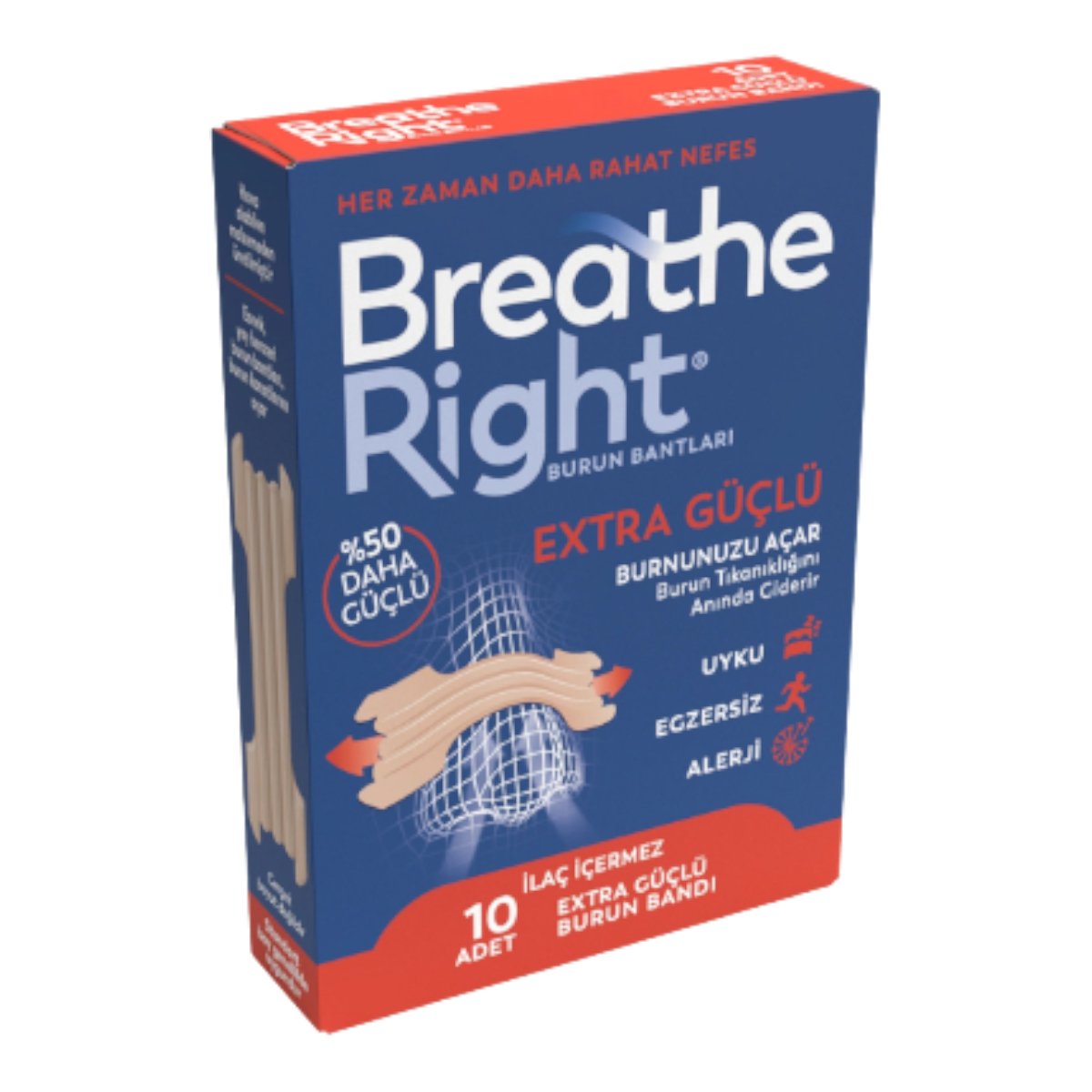 Breathe Right Extra Güçlü  Burun Bantlari 10 Adet