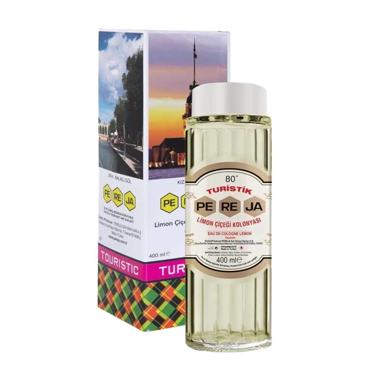 Pereja Limon Çiçeği Cam Kolonya Turistik 400 Ml