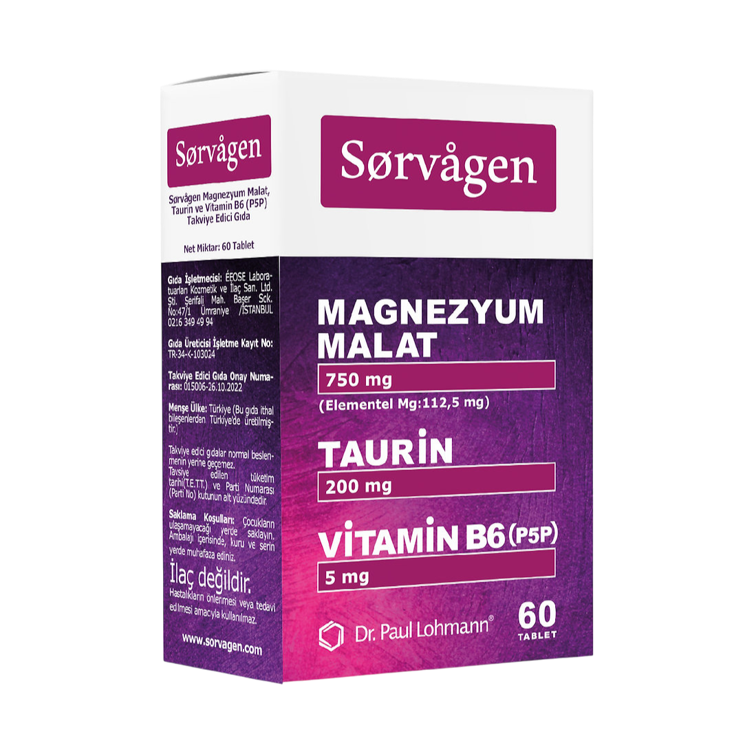 Sorvagen Magnesium Malate 60 Adet